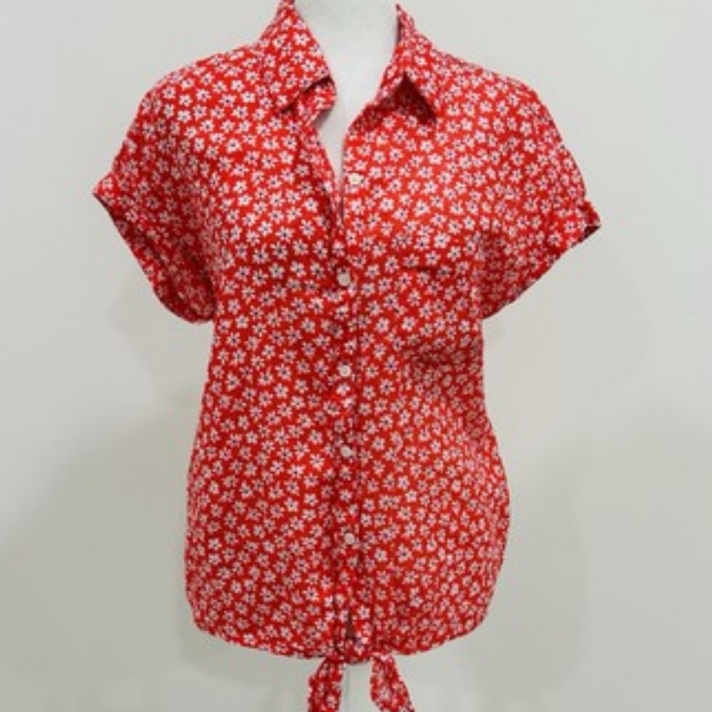 Old Navy | Daisy Print Cotten/Linen Blend Shirt